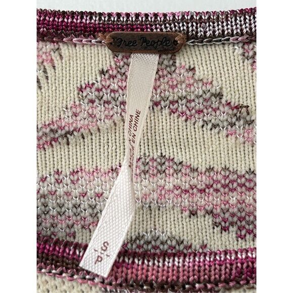 Free People Take Me Out Zebra Print Mini Sweater Dress Ivory Pink Size Small - Picture 10 of 10